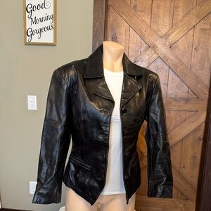 Sleek Black Leather Jacket for Women